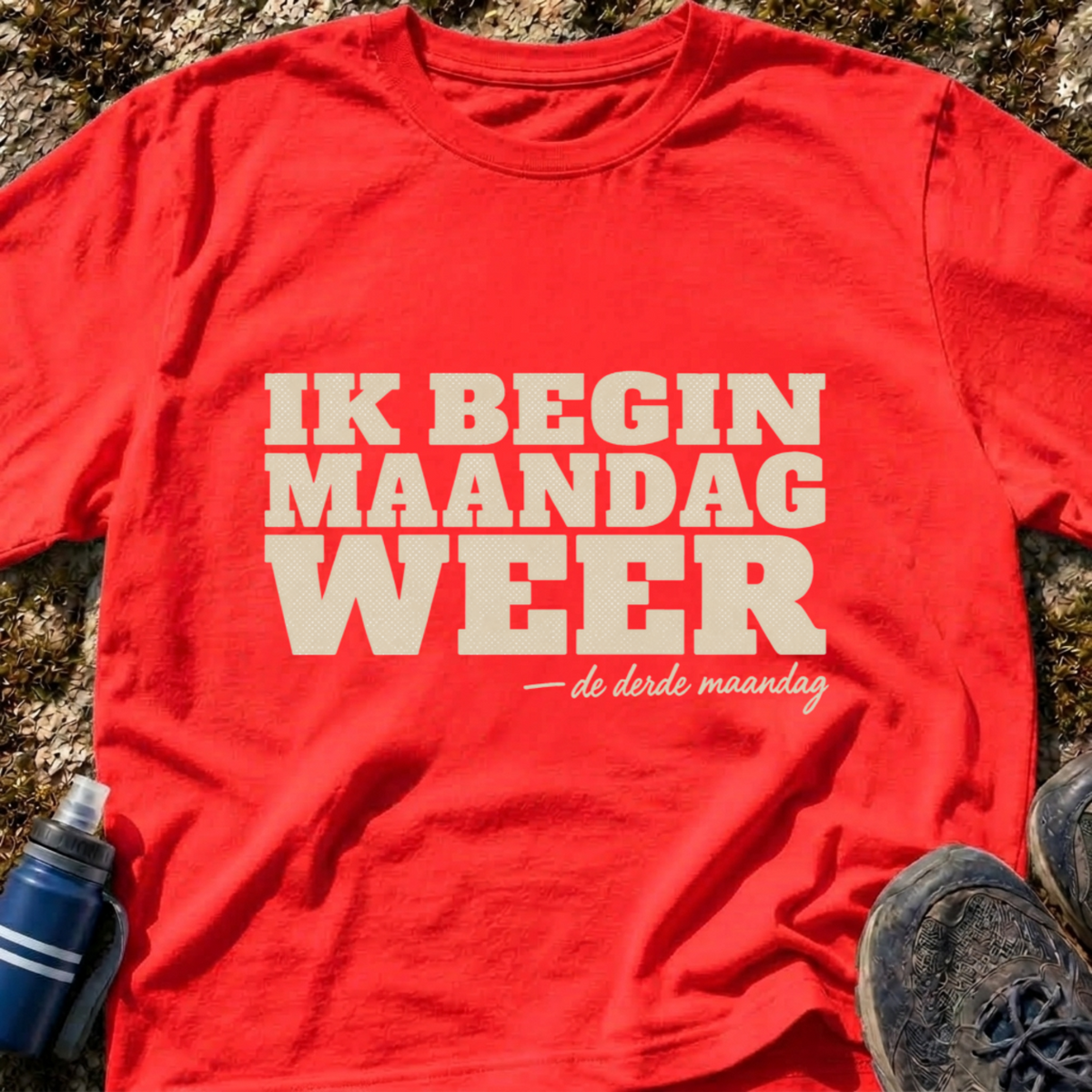 Ik begin maandag weer T-shirt